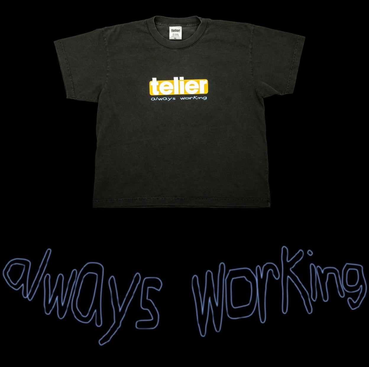 “Always Working” Slogan T-Shirt